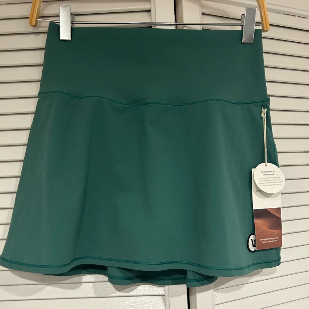 Vuori Green Skater Mini Skirt for Casual Wear